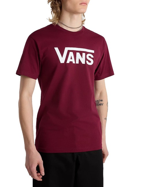 VANS CLASSIC T-shirt manica corta in cotone burgundy/white - T-shirt Uomo