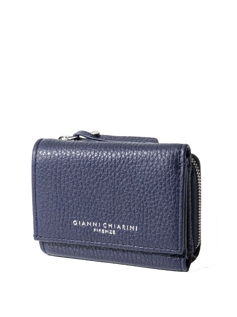 GIANNI CHIARINI WALLETS GRAIN Portafoglio piccolo in pelle martellata BLU NAVY - Portafogli Donna