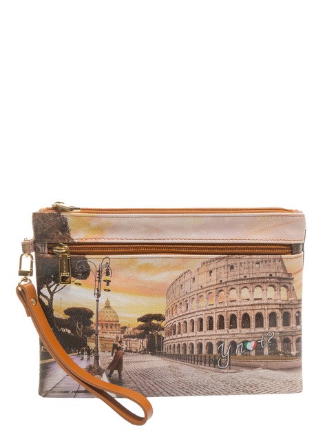 YNOT YESBAG Pochette a bustina con poliserina life in rome - Borse Donna