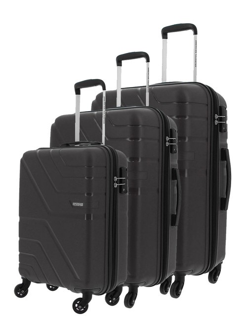 AMERICAN TOURISTER UPLAND Set 3 trolley: cabin, medio, grande NERO - Set Trolley