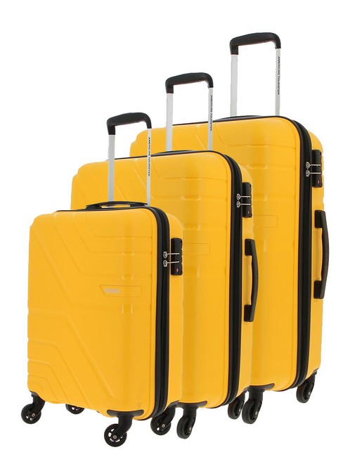 AMERICAN TOURISTER UPLAND Set 3 trolley: cabin, medio, grande yellow - Set Trolley