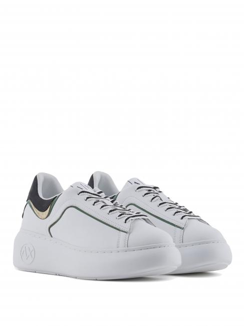 ARMANI EXCHANGE A|X Runner Sneakers in pelle op.white+absinthe - Scarpe Donna