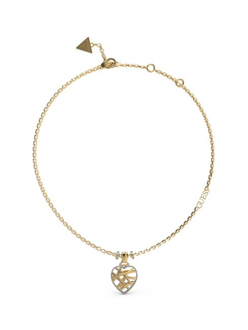 GUESS HEART CAGE Collana con pendente yellow gold - Collane