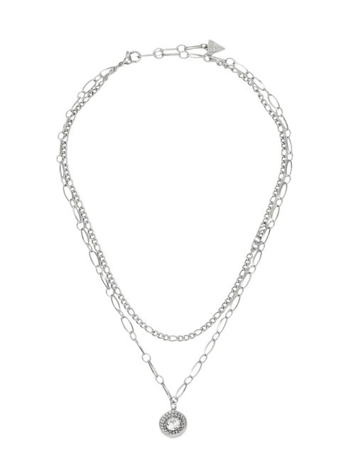 GUESS UNIQUE SOLITAIRE Collana doppia catenina SILVER - Collane