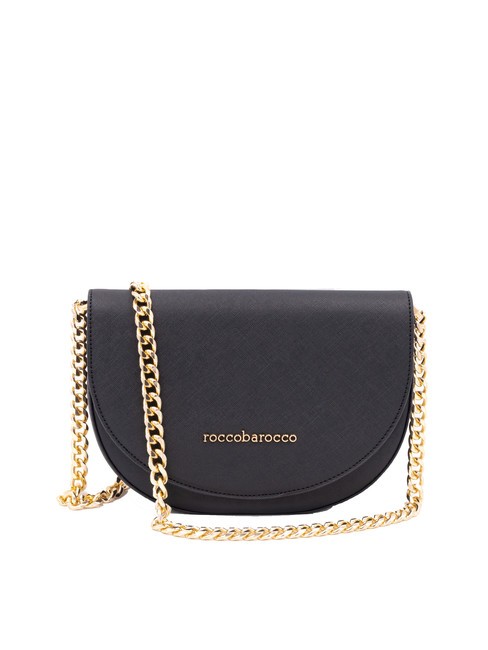 ROCCOBAROCCO JODIE Borsa saddle tracolla catena nero - Borse Donna