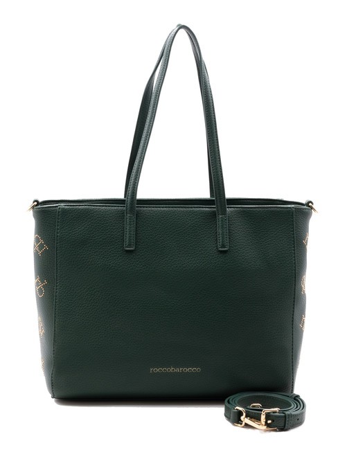 ROCCOBAROCCO LOLA Borsa shopping con borchiette verde - Borse Donna