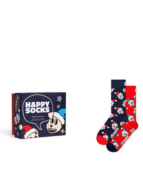 HAPPY SOCKS HOLIDAY CAT&DOG Gift set calze 2 paia blue - Calze Donna