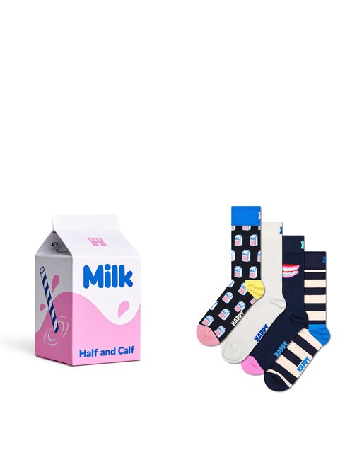 HAPPY SOCKS MILK CARTON Gift set calze 4 paia white - Calze Unisex