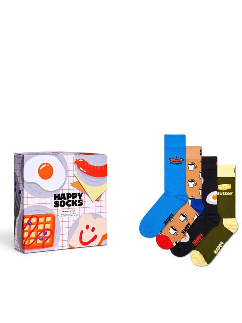 HAPPY SOCKS BREAKFAST Gift set calze 4 paia blue - Calze Unisex