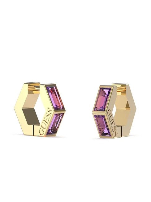 GUESS HUGGIE ME Orecchini con cristalli ylw gold/l.amethyst - Orecchini