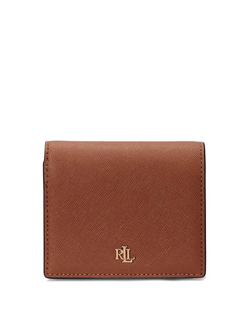 RALPH LAUREN COMPACT Portafoglio piccolo in pelle lauren tan2 - Portafogli Donna