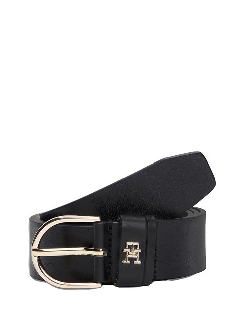 TOMMY HILFIGER ESSENTIAL EFFORTLESS Cintura in pelle Made in Italy black - Cinture