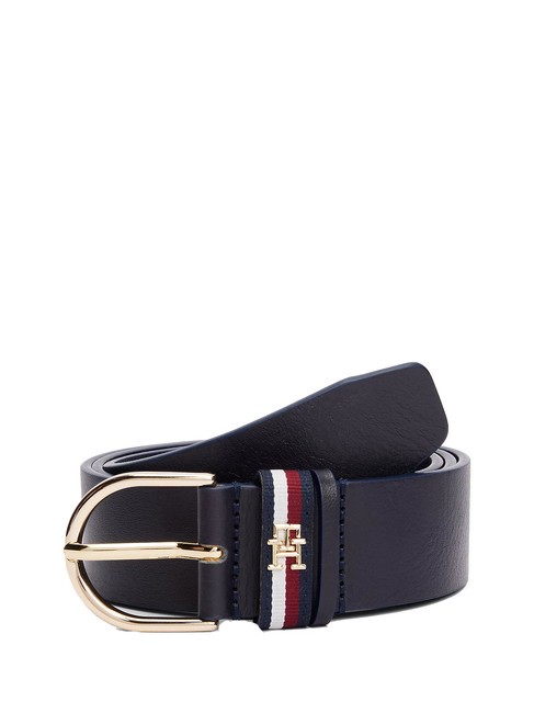 TOMMY HILFIGER ESSENTIAL EFFORTLESS CORP Cintura in pelle space blue corp - Cinture