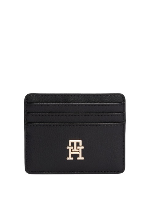 TOMMY HILFIGER TH SOFT LOGOTAPE Portacard piatto black - Portafogli Donna