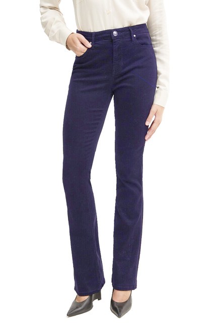 GUESS SEXY FLARE Pantalone stretch effetto vellutato suiting blue - Pantaloni Donna