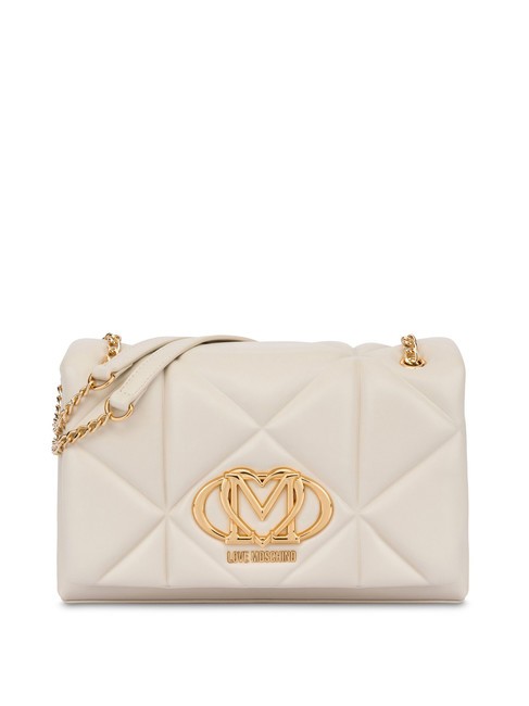 LOVE MOSCHINO GEOMETRIC Borsa convertible con flap avorio - Borse Donna