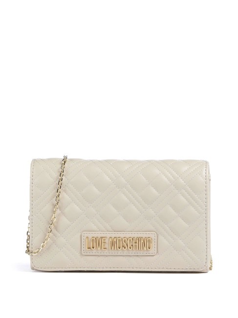 LOVE MOSCHINO QUILTED Borsa con flap a tracolla avorio - Borse Donna