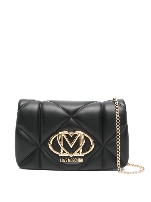 LOVE MOSCHINO GEOMETRIC Pochette con tracolla catena Nero - Borse Donna