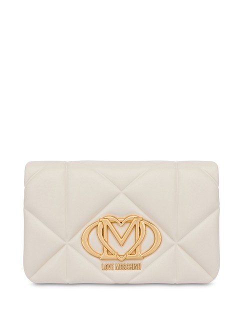 LOVE MOSCHINO GEOMETRIC Pochette con tracolla catena avorio - Borse Donna