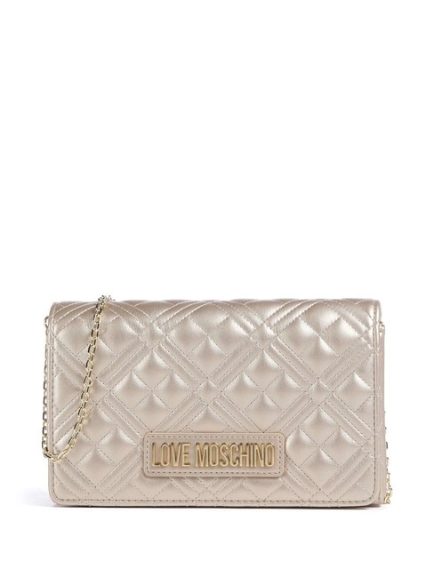 LOVE MOSCHINO QUILTED Pochette con tracolla catena gold - Borse Donna