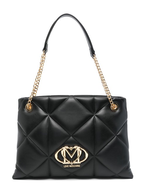 LOVE MOSCHINO GEOMETRIC Borsa a spalla manici catena Nero - Borse Donna