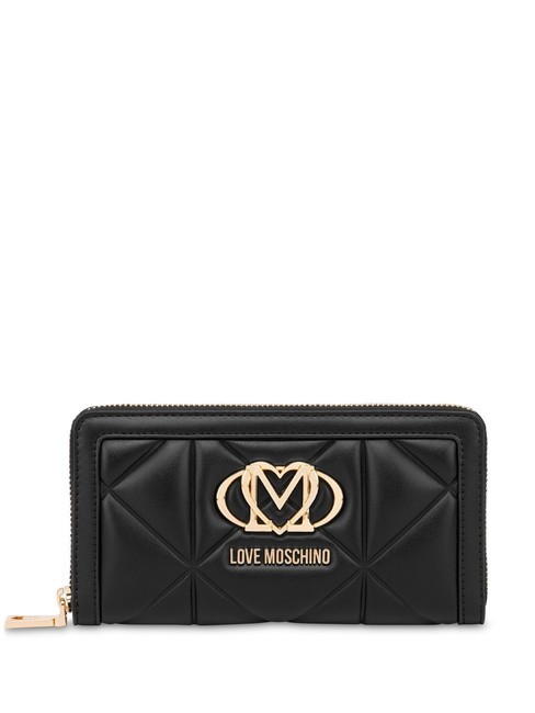 LOVE MOSCHINO GEOMETRIC Portafoglio grande zip around Nero - Portafogli Donna