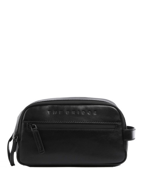 THE BRIDGE DAMIANO Beauty pochette in pelle nero/rutenio scuro opaco - Beauty Case