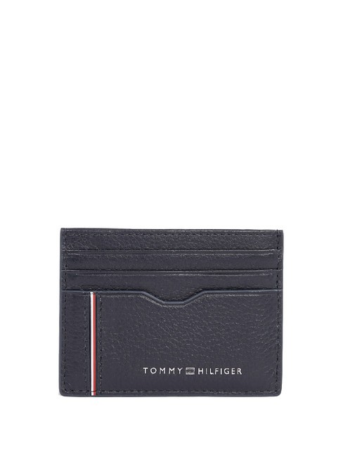 TOMMY HILFIGER TH CORP Portacard piatto in pelle space blue - Portafogli Uomo