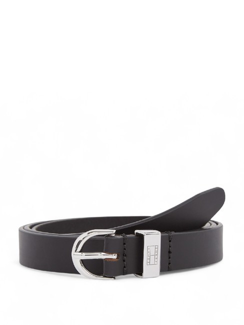 TOMMY HILFIGER TOMMY JEANS Heritage Oval Cintura in pelle black - Cinture