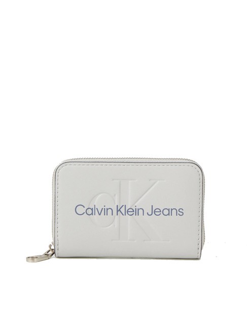 CALVIN KLEIN SCULPTED Portafoglio zip around mirage gray - Portafogli Donna