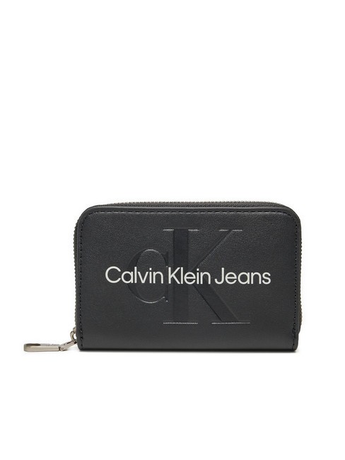 CALVIN KLEIN SCULPTED Portafoglio zip around pvh black - Portafogli Donna