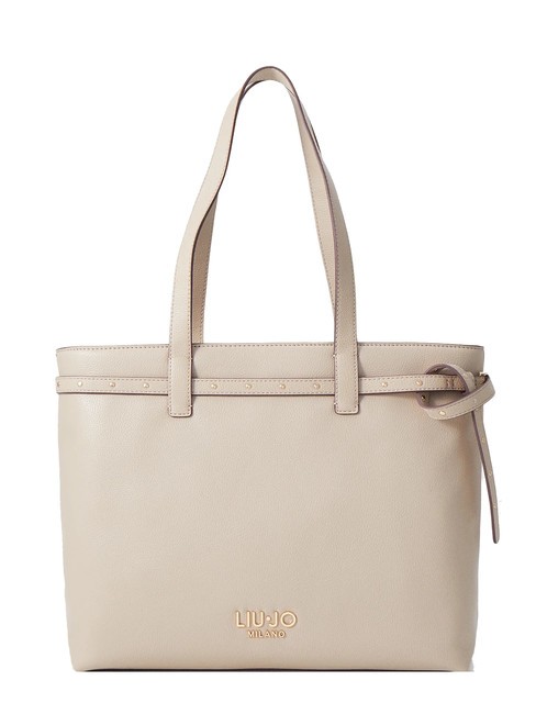 LIUJO EVRIM Borsa shopping con borchiette NEUTRO - Borse Donna