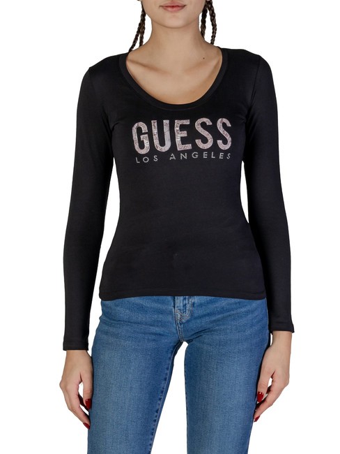 GUESS PYTHON T-Shirt in cotone jetbla - T-shirt e Top Donna