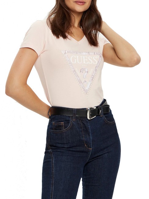 GUESS SS VN PYTHON TRIANGLE T-shirt a maniche corte mellow pink - T-shirt e Top Donna