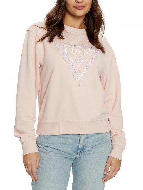 GUESS PYTHON TRIANGLE Felpa mellow pink - Felpe Donna