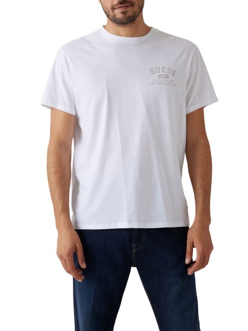 GUESS BSC CLASSIC T-Shirt in cotone purwhite - T-shirt Uomo