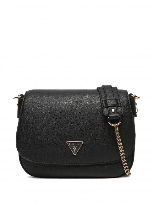 GUESS FEDORA Borsa a tracolla piccola con patta NERO - Borse Donna