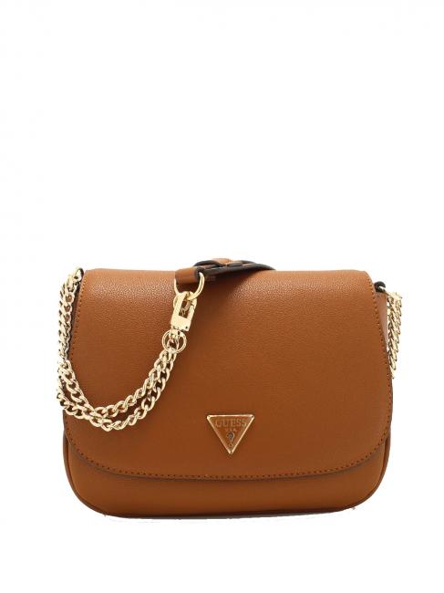 GUESS FEDORA Borsa a tracolla piccola con patta COGNAC - Borse Donna