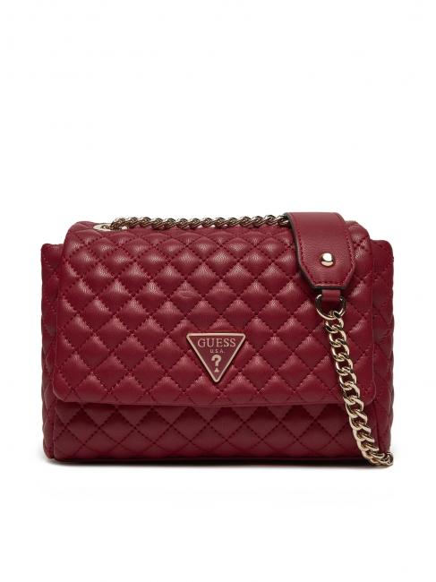 GUESS ECO RIANEE Borsa convertible trapuntata claret - Borse Donna