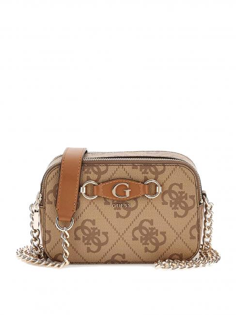 GUESS IZZY Borsa camera case due zip LATTE LOGO - Borse Donna