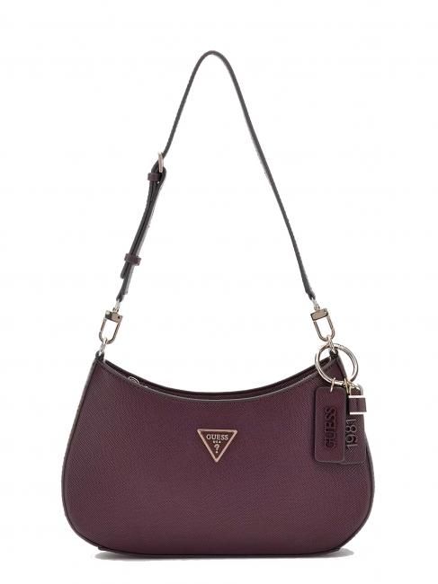 GUESS NOELLE Borsa a spalla top zip aubergine - Borse Donna