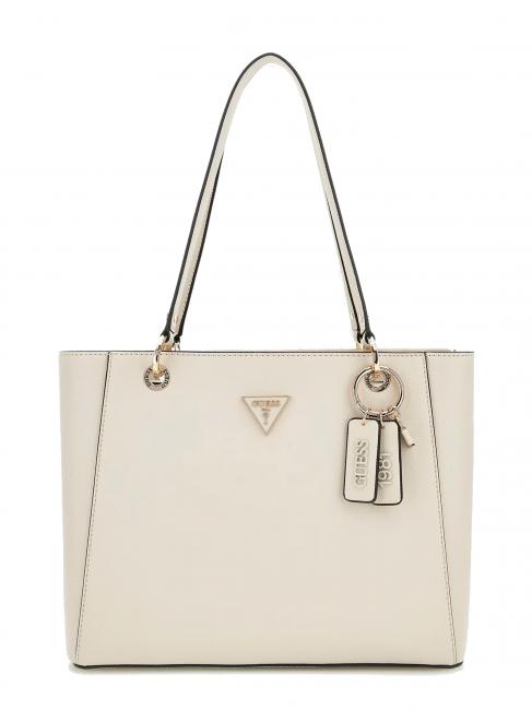 GUESS NOELLE Borsa shopper saffiano bone - Borse Donna