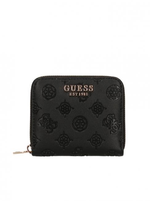 GUESS GERTY Portafoglio piccolo logo peony NERO - Portafogli Donna