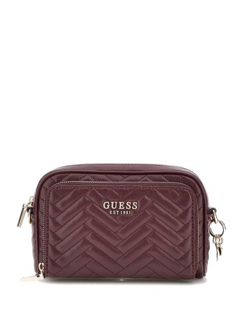 GUESS ANNING Borsa camera case trapuntata aubergine - Borse Donna