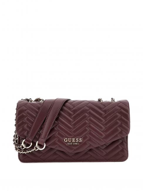 GUESS ANNING Borsa trapuntata convertible aubergine - Borse Donna