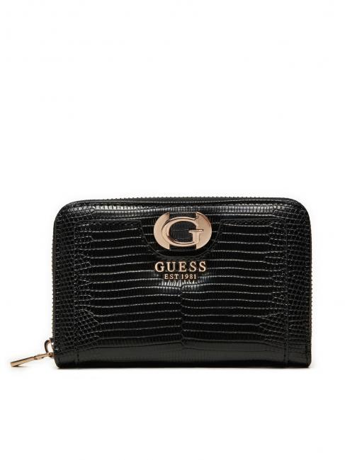 GUESS ORLINA Portafoglio medio st lucertolina NERO - Portafogli Donna