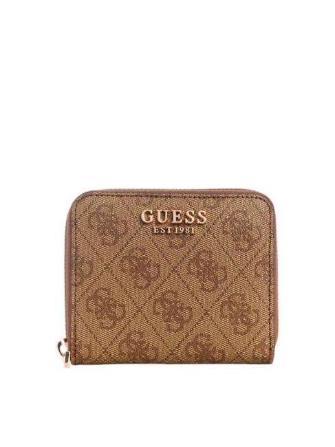 GUESS LAUREL 4G Mini Portafoglio zip around LATTE LOGO - Portafogli Donna