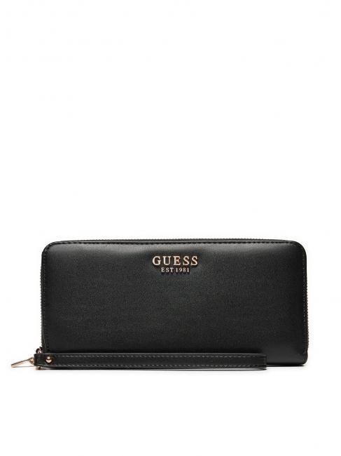 GUESS LAUREL Portafoglio grande con polsierina NERO - Portafogli Donna