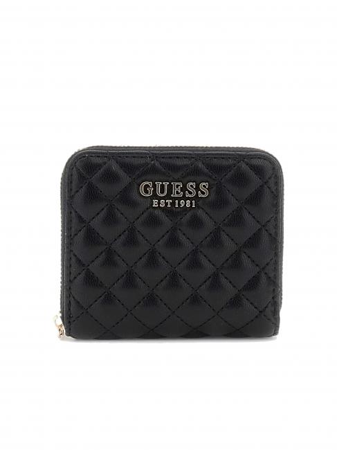 GUESS ECO RIANEE Portafoglio piccolo trapuntato NERO - Portafogli Donna