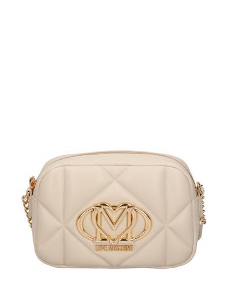 LOVE MOSCHINO GEOMETRIC QUILTED Mini Bag a tracolla avorio - Borse Donna